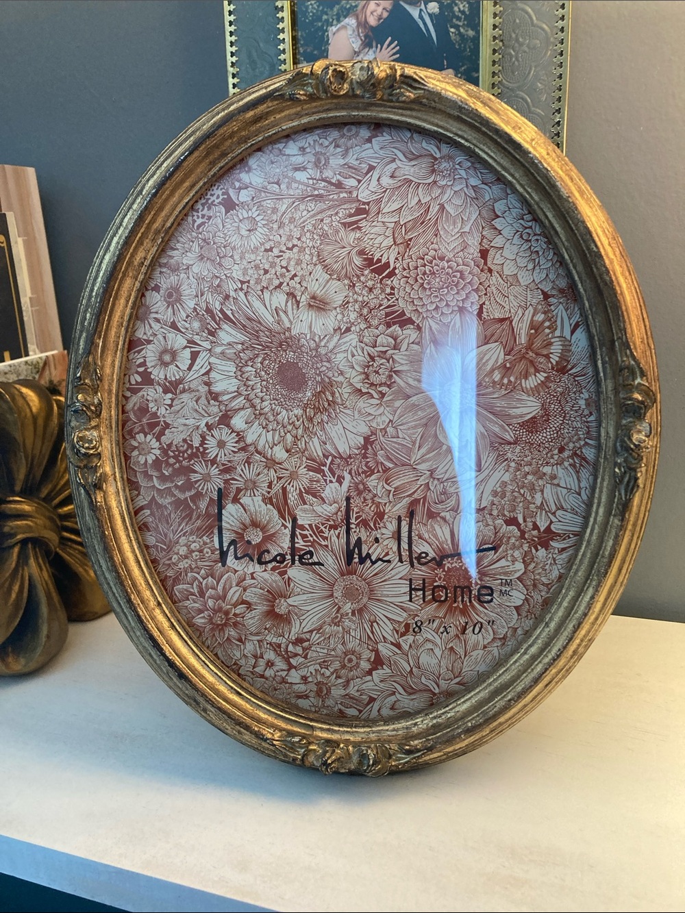 Nicole Miller Gold Oval Picture Frame